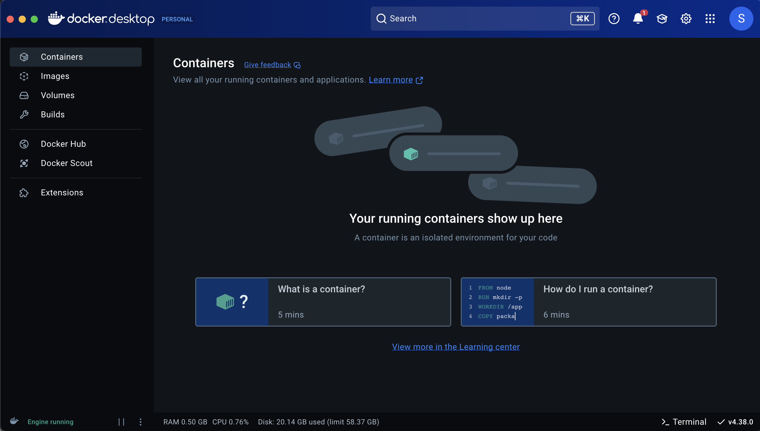 Docker Desktop GUI