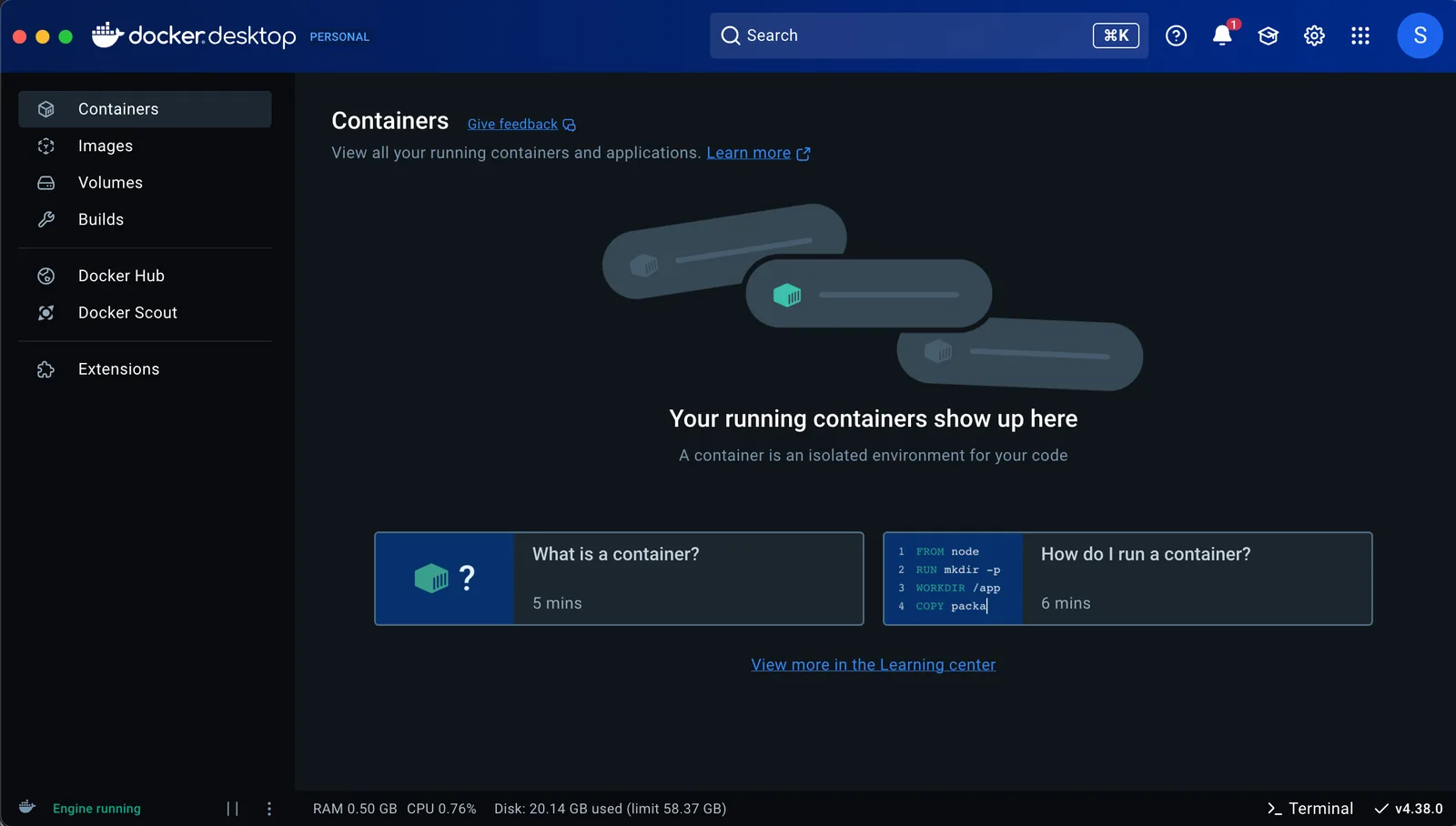 Docker Desktop GUI