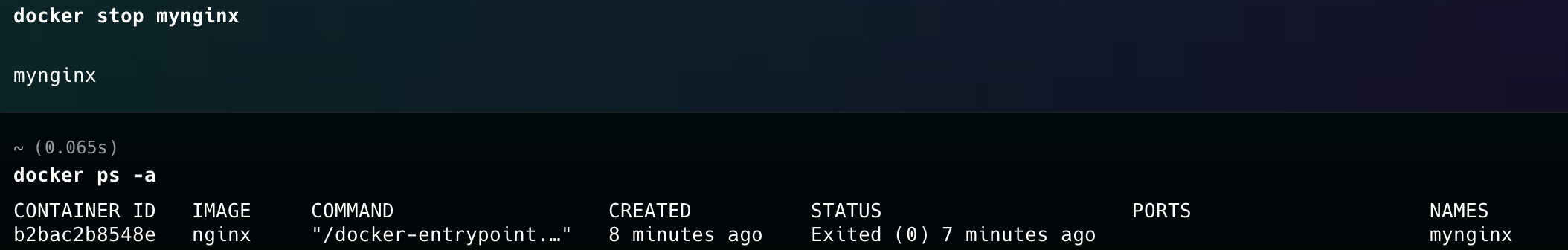 Docker stop