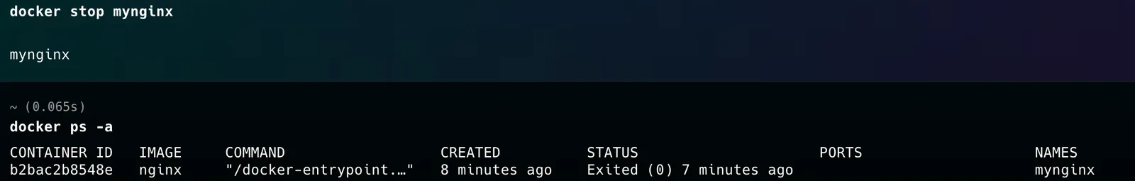 Docker stop